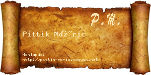 Pittik Móric névjegykártya